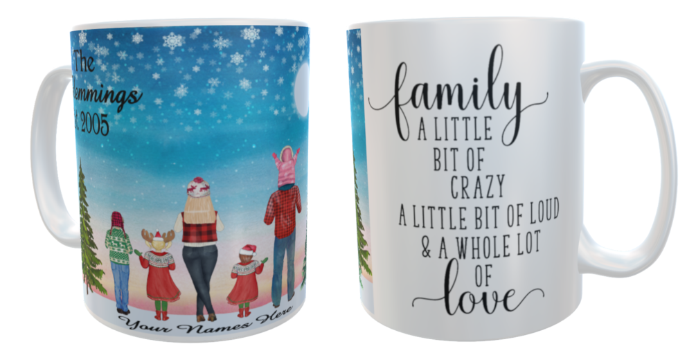 Family Winter Days Ceramic Mug, Customised family mug - Click Image to Close